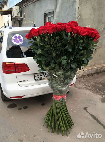 Длинные высокие розы 110 150 160 180 200 см