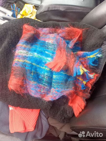 Шарф мохеровый новый, весёлая расцветка