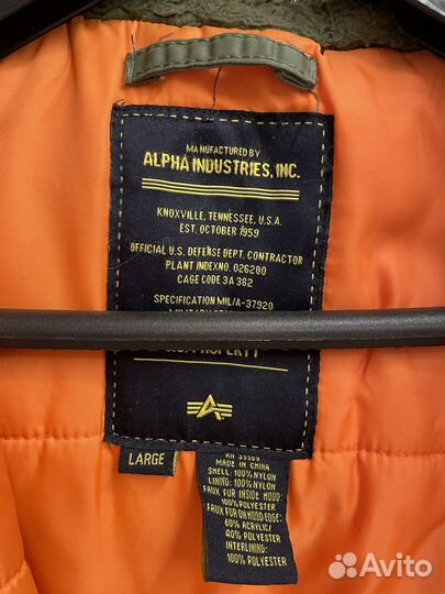 Паркa Alpha Industries зеленая L