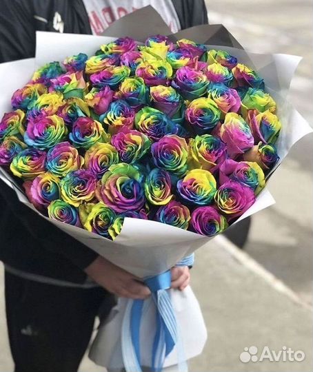 Радужные розы Букеты с доставкой