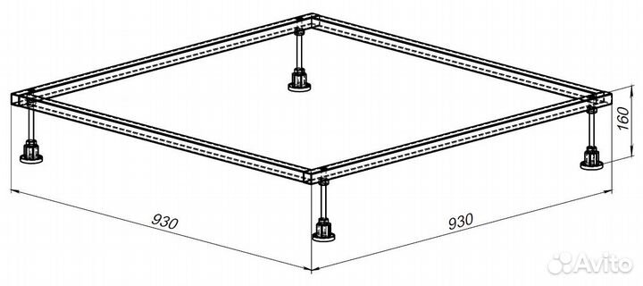 8.00002 Каркас для литьевого поддона 1000х1000, м