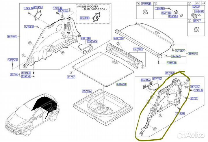 Б/У Обшивка багажника - В хорошем состоянииn