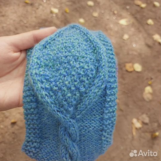 Очень тёплая шерстяная повязка на голову