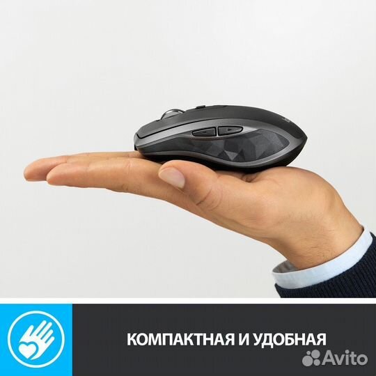 Мышь Logitech MX Anywhere 2S графитовый оптическая 4000dpi беспров. BT/Radio USB 7but (910-006211)