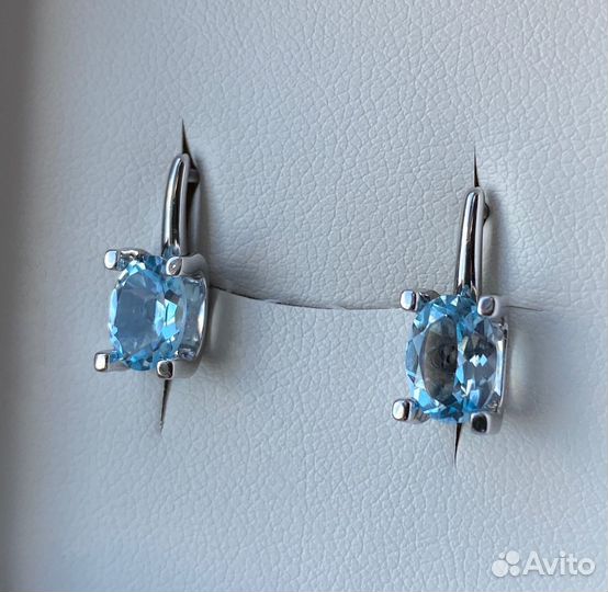 Серьги золотые с топазами