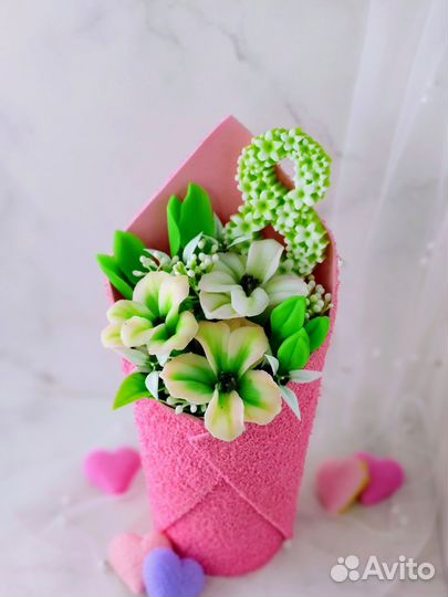 Мини букеты из мыльных цветов