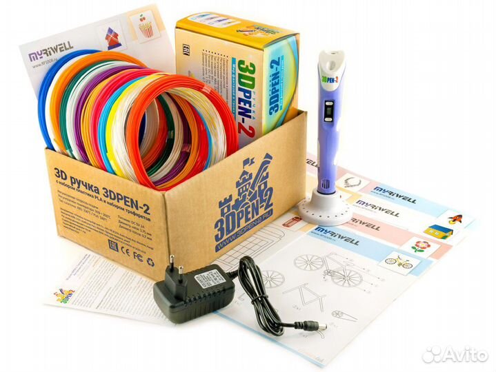 3D ручка 3DPen-2, пластик PLA и трафареты