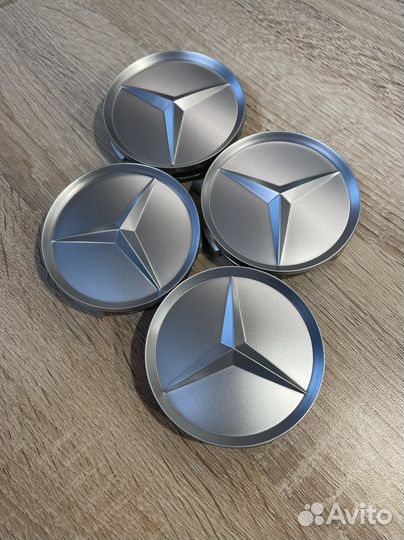 Колпачки mercedes серебристые 75 мм