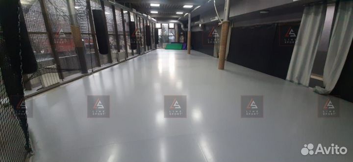 Борцовский ковер 10х10 одноцветный люверсы