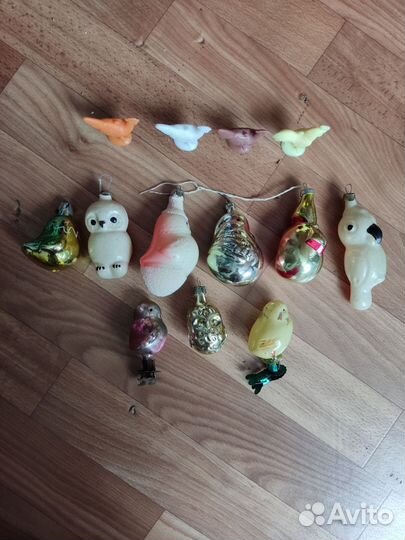 Елочные игрушки СССР птицы