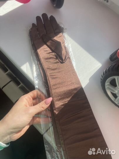 Перчатки атласные женские до локтя