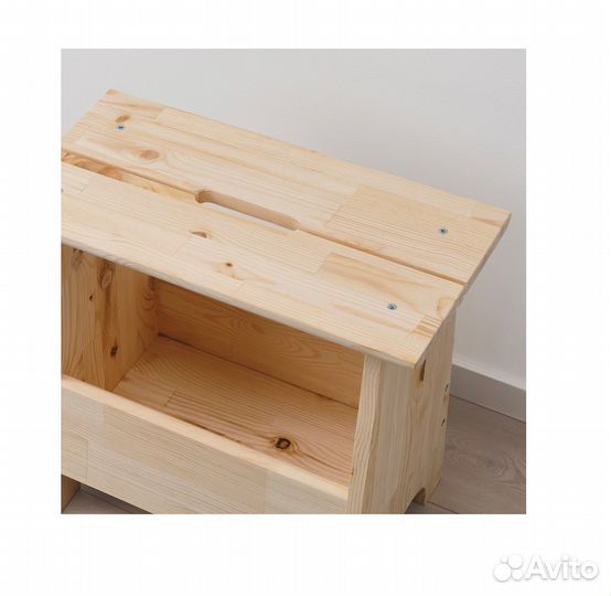 Табурет c ящиком, сосна. (Пэрйохан Икеа)