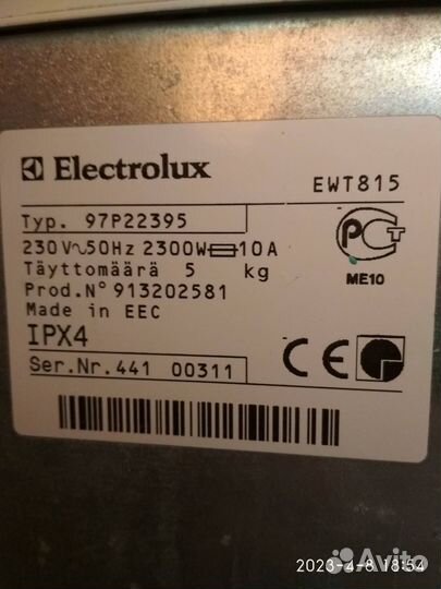 Стиральная машина Electrolux EWT 815