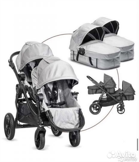 Коляска для двойни baby jogger city select 2в1