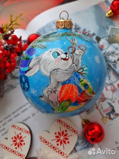 Шар на елку с росписью