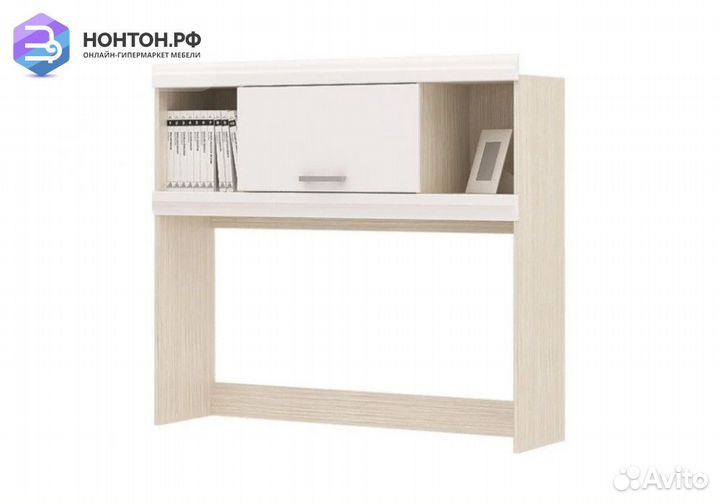Надстройка для стола Симба дуб белфорт / белый гля