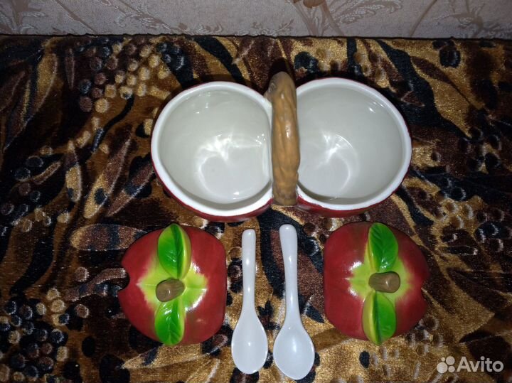 Емкость для специй с ложками, керамика, новое