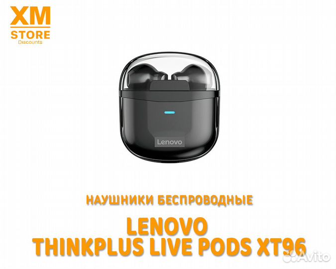 Наушники Lenovo Thinkplus Live Pods XT96 Чёрный