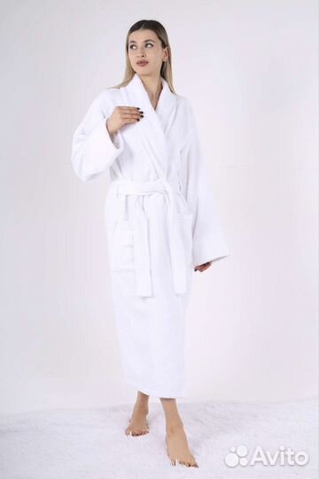 Белый махровый халат от 42 до 56