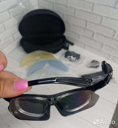 Велосипедные очки oakley 5 линз+диоптрическ оправа