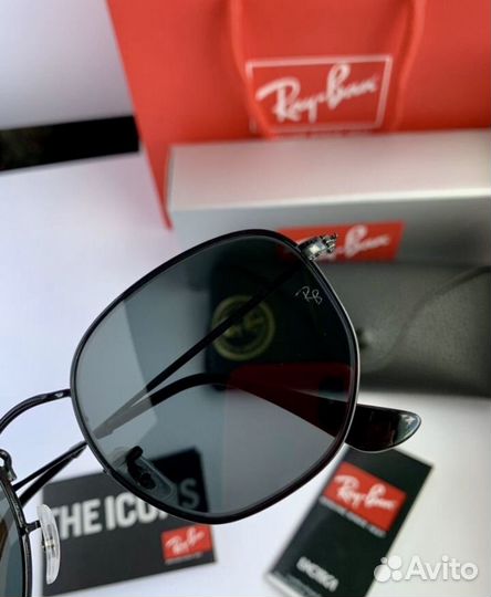 Очки ray ban hexagonal 54 черные