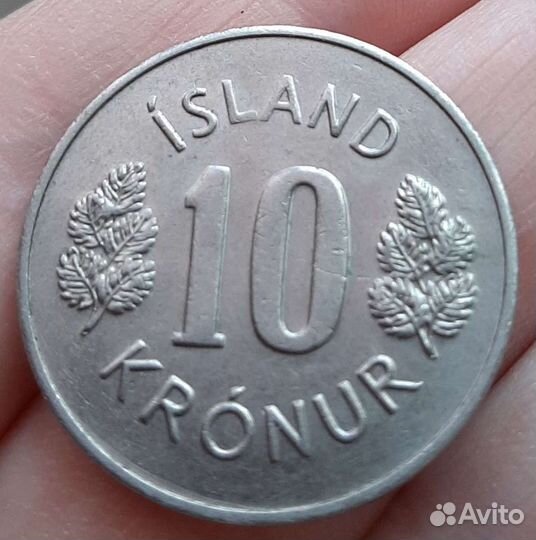Монета Исландия 10 крон