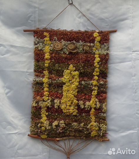 Панно декоративное из трав р. 55х33 см