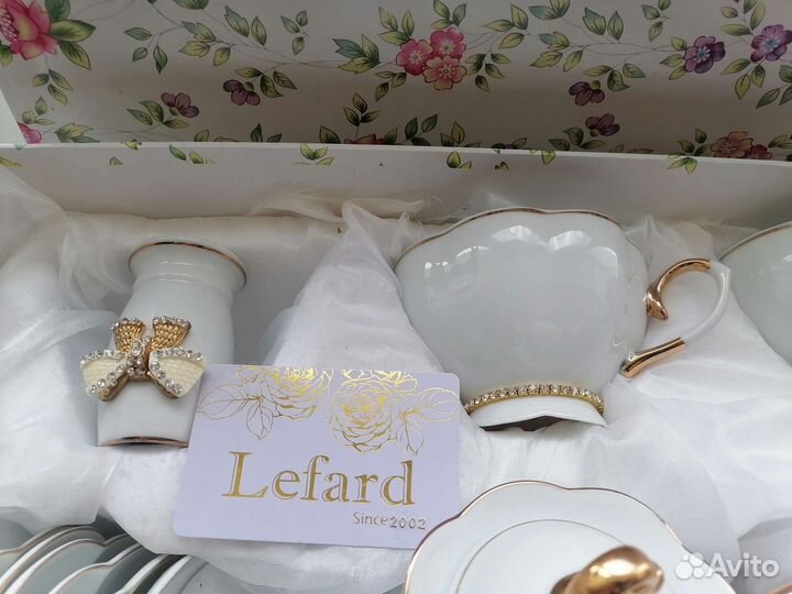 Чайный сервиз со стразами новый