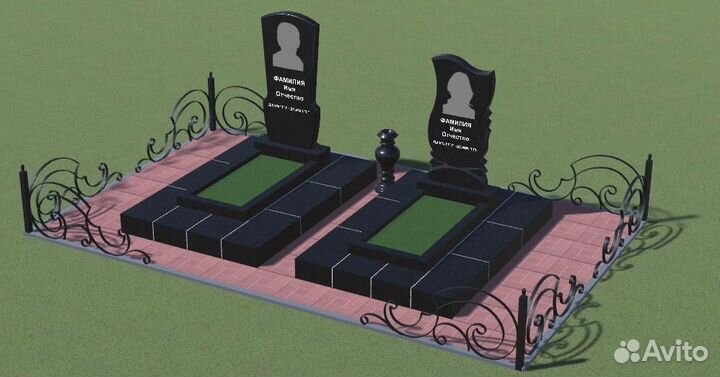 Памятники, оградки, венки ритуальные, цветы