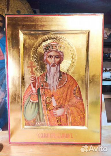 Икона Святой Князь Владимир рукописная