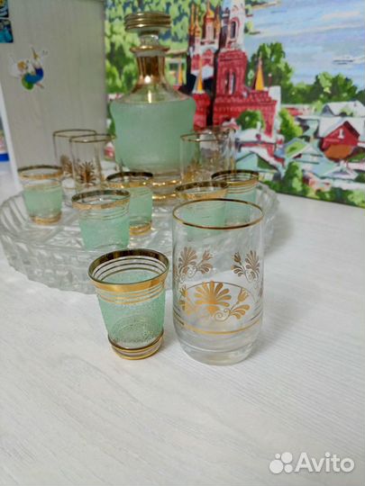 Набор Графин (Штоф) + рюмки СССР (Красный гигант)