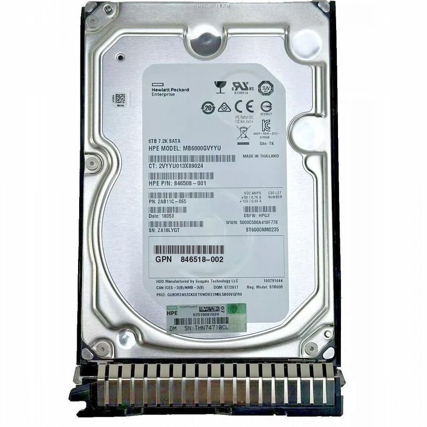 [846508-001] Жесткий Диск Hp Mb6000gvyyu 6tb Sata3 3,5" Hdd 846508-001