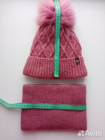 Шапка женская вязаная и снуд