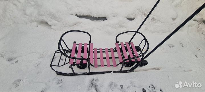 Санки для двойни, погодок с колесами