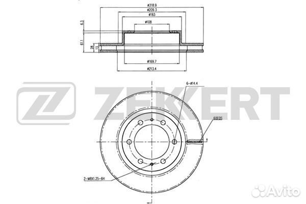 Диск торм. перед. Toyota Hilux (N10 N20 N30) 05