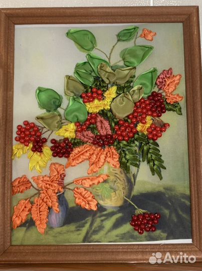 Картины, вышитые лентами