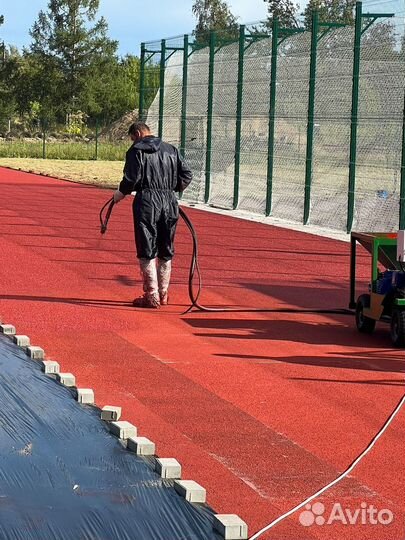 Напыление резиновой крошки epdm