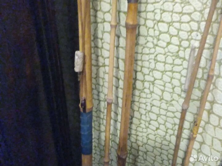 Бамбуковые удочки 3 шт. Со снастями, в чехле