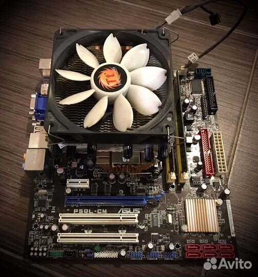 Комплект мать проц оперативка и радиатор 6 трубок