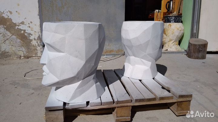 Кашпо Голова Лофт