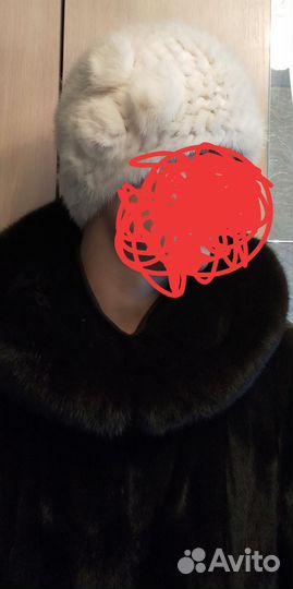 Шапка норковая женская вязаная
