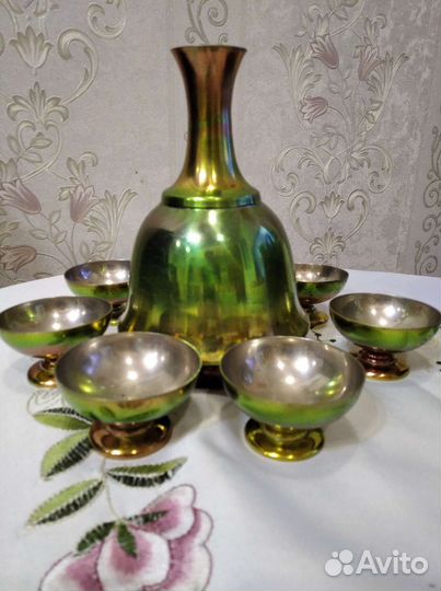 Коньячный набор мельхиор.Винтаж