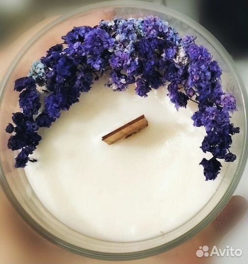 Ароматические свечи с сухоцветами 250 мл, 200мл