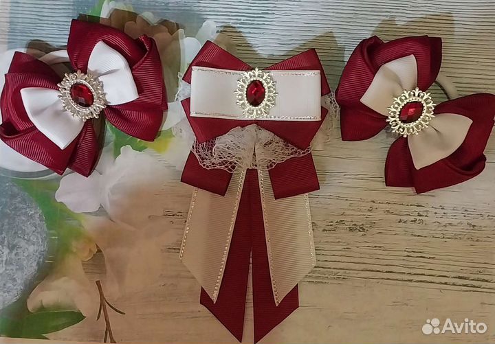Набор бантиков и галстука ручной работы