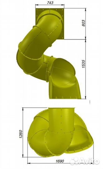 Горка труба винтовая Н 1.5-1.6 м