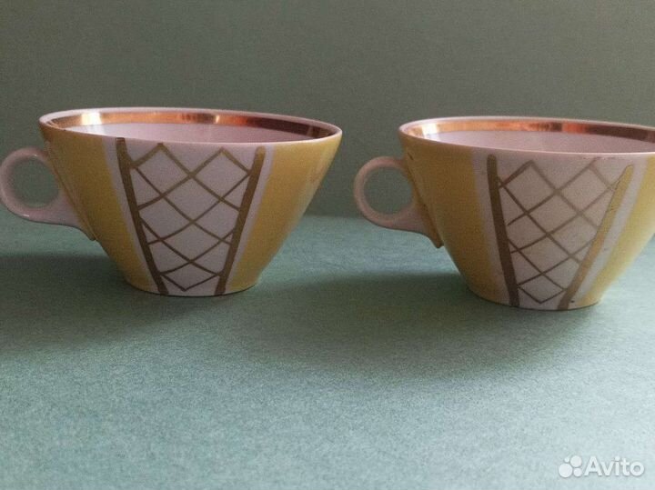 Чашка. Дулево. Сеточка жёлтая. Добор. За пару