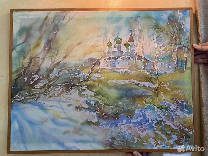 Батик Мартовское солнце Шмелева Т.В. 50*65