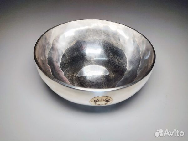 Поющая чаша 16-18см кованая серебряная