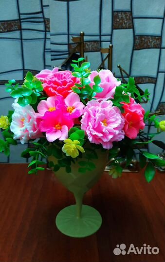 Букет из мыла в фужере