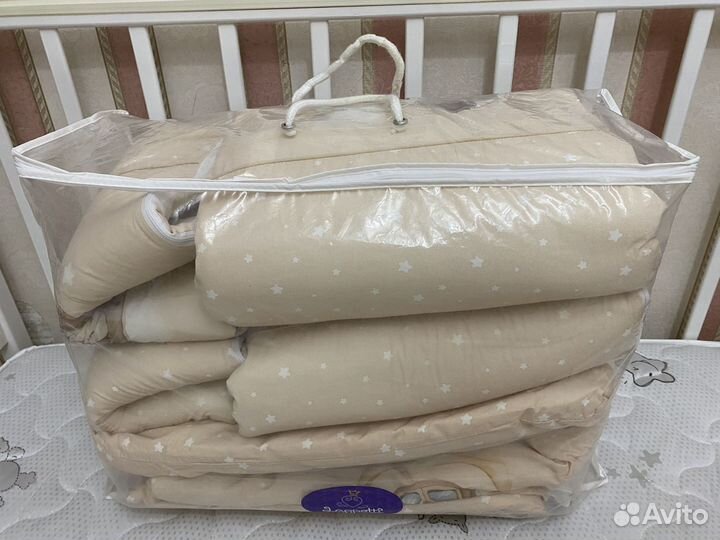 Бортики, подушка, одеяло для детской кроватки